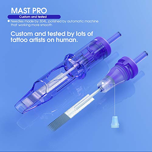 Mast Tattoo Supply Mast Pro Premium Cartridges Tattoo needles Sterilized Disposable Cartridges needles 20pcs for Tattoo Machine Pen (1207M-1, 0.35mm)