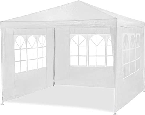 MaxxGarden Nexos Trading - Carpa para fiestas (3 x 4 m, 12 m², con 4 paredes laterales enrollables, impermeable, protección UV 50+, color blanco)