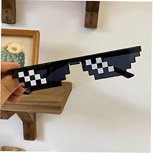 MaylFre Gafas de Sol de pixelado Fiesta Gafas Gafas de Mosaico MLG Sombras Negro pequeños Adornos para la decoración