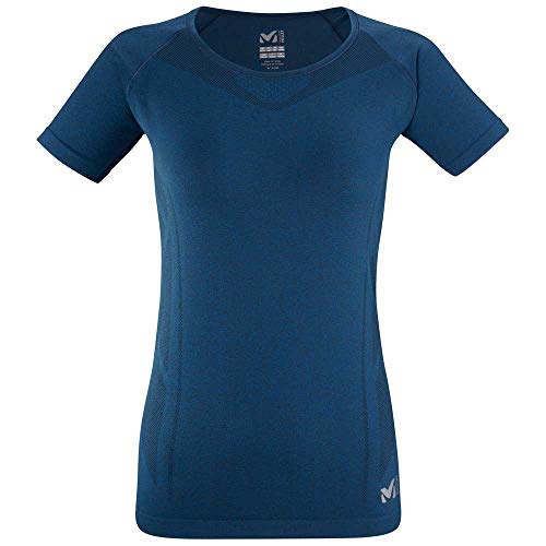 Millet - Lkt Seamless Light TS W - Camiseta Deportiva para Mujer - Transpirable- Senderismo, Running, Trekking, Lifestyle - Azul