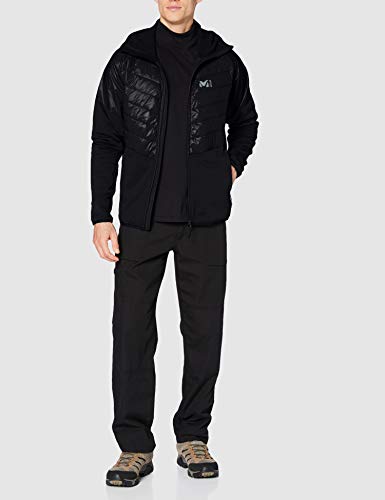 MILLET Renoso Hybrid Hoodie M Fleece Jacket, Mens, Black-Noir, S