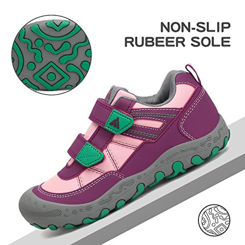 Mishansha Zapatos de Bambas Niños Niña Zapatillas Senderismo Antideslizante Trekking Sneakers Rosa Roja 24 EU