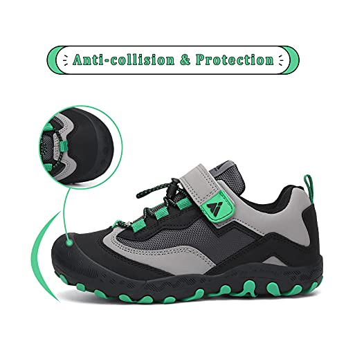 Mishansha Zapatos de Senderismo Niños y Niñas Zapatillas de Deporte Zapatos de Trekking Outdoor Antideslizante Transpirable Sneakers, Tinta Negro, 35 EU