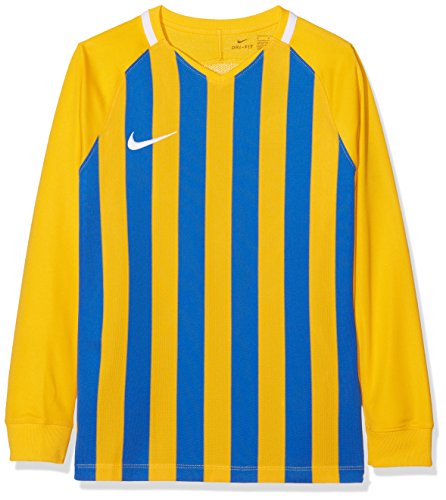 NIKE Kids' Striped Division III Football Long Sleeved t-Shirt, Unisex niños, Black/White/White/(Black), M