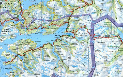 Noruega norte, Narvik, mapa de carreteras. Escala 1:400.000. Freytag & Berndt.: Toeristische wegenkaart 1:400 000: AK 0657 (Auto karte)