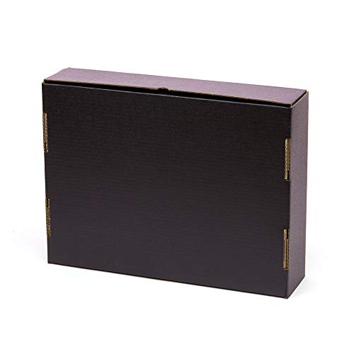 Only Boxes, Pack 20 Cajas De Cartón Negra para Envío Postal, Caja Automontable ideal para Regalo, Caja de Cartón Resistente, Dimensiones 42x32x10 cm