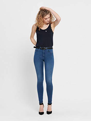ONLY Onlroyal High Waist Skinny Jeans Vaqueros, Medium Blue Denim, M / 34L para Mujer