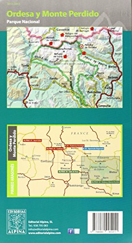 Parque Nacional de Ordesa y Monte Perdido. Escala 1:40.000. 2 mapas. Castellano, francés e inglés. Mapa-guía. Editorial Alpina. (Mapa Y Guia Excursionista)