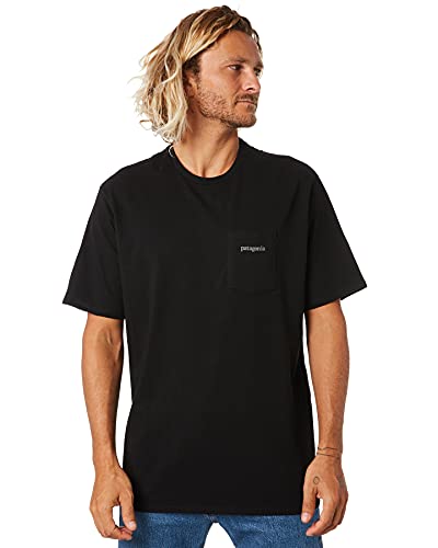 Patagonia M's Line Logo Ridge Pocket Responsibili-tee Camiseta, Black, S para Hombre