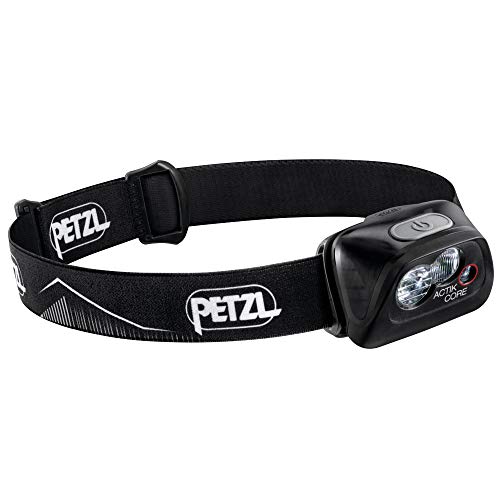 Petzl Actik Core - Linterna (Linterna con cinta para cabeza, Black, Botones, IPX4, CE, 450 lm)
