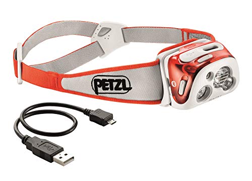 Petzl E95 HMI – Linterna frontal con tecnología de Lighting reactiva, luz blanca, color naranja, 300 lúmenes, tamaño talla única