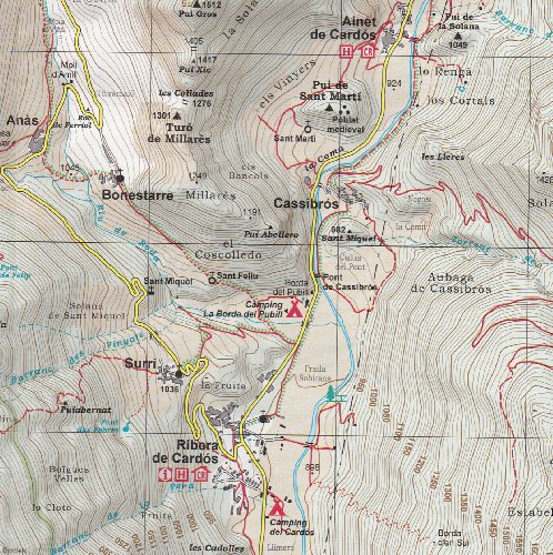 Pica d'Estats, Mont-roig, Vall Ferrera y Vall de Cardós (España, Pirineos) 1:25.000 mapa topográfico senderismo ALPINA