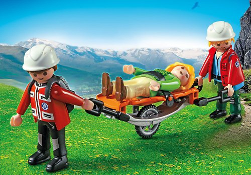 Playmobil Vida en la Montaña - Equipo de Rescate de montaña con Camilla, Playsets de Figuras de Juguete, 20 x 5 x 15 cm, (5430)