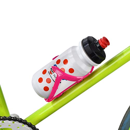 Portabidón de Bicicleta, Jaulas de Botellas de Bicicleta, Soporte de plástico para Botellas de Bicicleta, Carreteras, Bicicletas de montaña (Rosa)