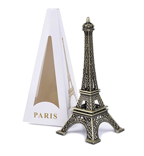 PROW® 15cm París Torre Eiffel Artesanía de Hierro Arquitectura Modelo Escritorio Decoración para el hogar Arte Regalo, Bronce