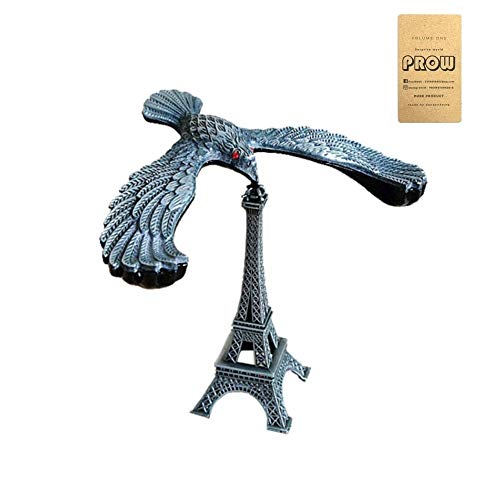 PROW® Retro Plata Equilibrar Águila Gravedad Equilibrar Torre Eiffel Juguete de Equilibrio de estrés de Aves Hierro Oficios Oficina Decoración del hogar Escultura Estatua Regalos Personalizados
