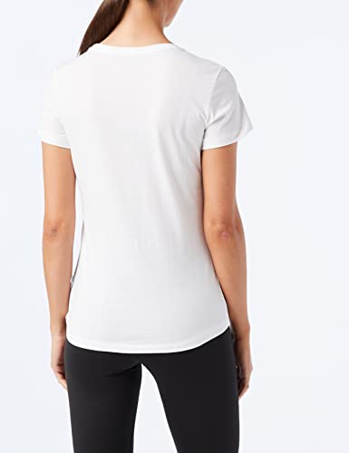 PUMA ESS Logo tee T-Shirt, Mujer, Puma White, M