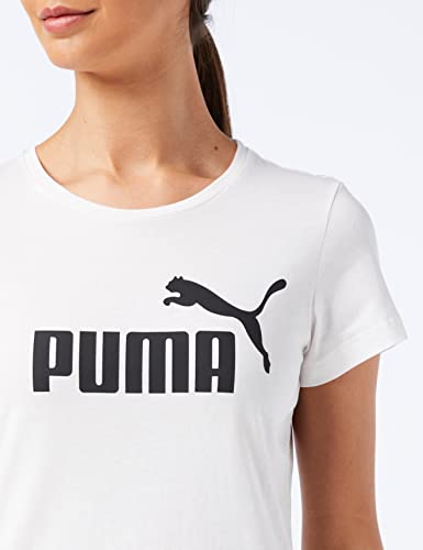 PUMA ESS Logo tee T-Shirt, Mujer, Puma White, M