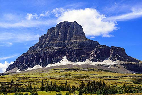 Puzzle 300 Piezas, Parque Nacional De Los Glaciares De Montana, Cielo Azul Y Montaña
