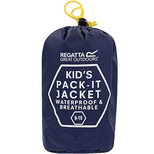 Regatta Chaqueta Jacket III Impermeable y transpirable Ligera sin forro con capucha Jackets Waterproof Shell, Unisex niños, Midnight, 13 yr