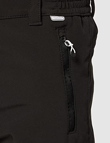 Regatta Great Outdoors - Pantalones tejido Softshell resistentes al viento modelo Tech Geo II de pierna regular para hombre (44/111.5cm) (Negro)