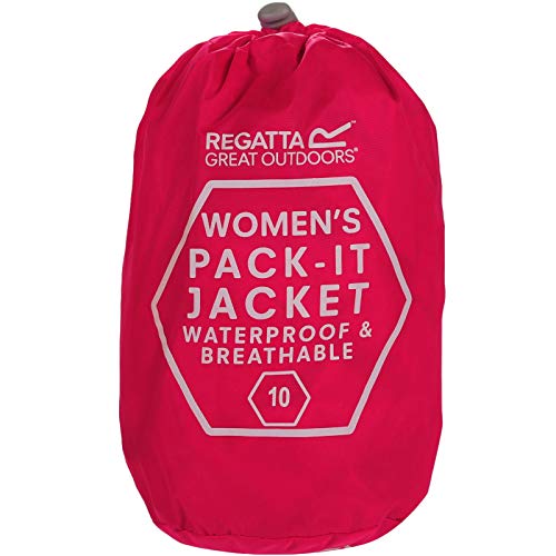 Regatta Pack-it III Chaqueta con Capucha Impermeable, Transpirable, Sin Forro Y Ligera Jackets Waterproof Shell, Mujer, Midnight, 20