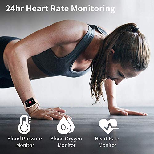 Reloj inteligente, reloj inteligente de fitness con oxígeno (SpO2) las 24 horas / monitor de frecuencia cardíaca / sueño, reloj para correr con GPS a prueba de agua 5ATM con 18 modos de , podómetro