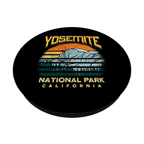 Retro Puesta de sol Yosemite Parque Nacional El Capitan PopSockets PopGrip Intercambiable