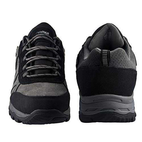 riemot Zapatillas Trekking para Mujer y Hombre, Zapatos de Senderismo Calzado de Montaña Escalada Aire Libre Impermeable Ligero Antideslizantes Zapatillas de Trail Running, Hombre Gris Negro 43 EU