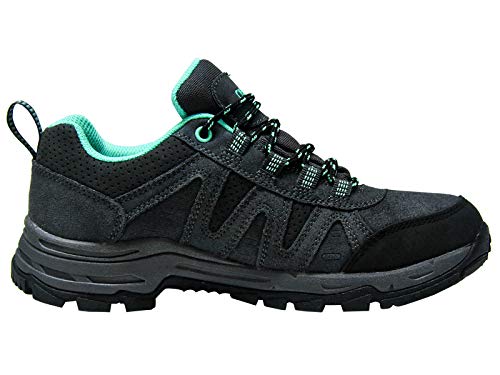 riemot Zapatillas Trekking para Mujer y Hombre, Zapatos de Senderismo Calzado de Montaña Escalada Aire Libre Impermeable Ligero Antideslizantes Zapatillas de Trail Running, Mujer Gris Verde 40 EU