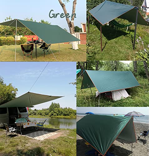 Ripstop Rain Tarp Beach Tent Hamaca Fly Sunshade 3x4m Impermeable Ligera Ligero Shelter para Acampar Senderismo (Verde, 3x4m)