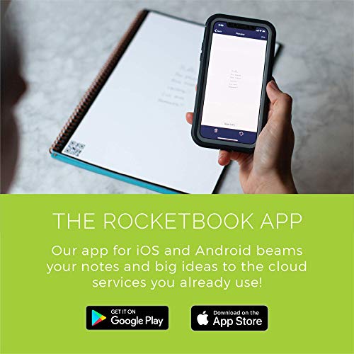 Rocketbook Cuaderno Digital Inteligente Core Diario Reutilizable - Negro, Punteado, Executive A5