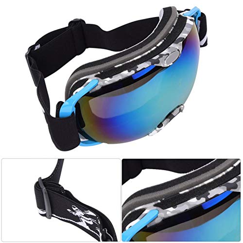 ROMACK Gafas de montañismo de Doble Capa con Montura Estampada para Esquiar(Marco Azul, Tipo de Amor)