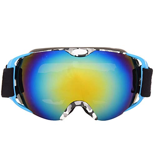 ROMACK Gafas de montañismo de Doble Capa con Montura Estampada para Esquiar(Marco Azul, Tipo de Amor)