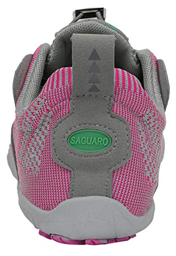 SAGUARO Mujer Barefoot Zapatillas de Trail Running Zapatos Minimalista de Deporte Cómodas Ligeras Calzado de Correr en Montaña, Rosa 37 EU
