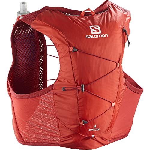Salomon Active Skin 4 Set Chaleco de hidratación para hombre 4L 2x Soft Flasks Incl. Trail Running Mountain Bike MTB Senderismo