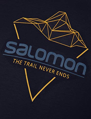 Salomon Blend Logo tee M Camiseta deportiva de manga corta, Azul (Night Sky), Talla XL para Hombre