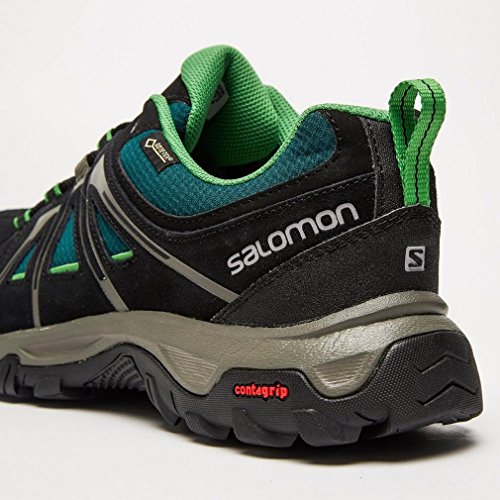 Salomon L39043200, Zapatillas de Senderismo Hombre, Verde (Green Black/Black/Peppermint), 40 EU