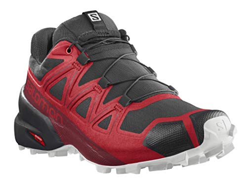 Salomon Men's Speedcross 5 Trail Running Shoe, Goji Berry/White/Black, 11.5