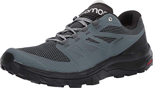 Salomon Outline Gore-Tex (impermeable) Mujer Zapatos de trekking, Gris (Stormy Weather/Black/Lunar Rock), 38 EU