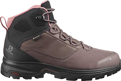 Salomon Outward Gore-Tex (impermeable) Mujer Zapatos de trekking, Marrón (Peppercorn/Black/Brick Dust), 36 EU