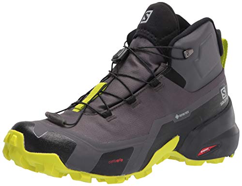 SALOMON Shoes Cross Hike Mid GTX, Botas de Senderismo Hombre, Magnet/Black/Lime Punch, 40 EU