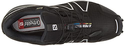 Salomon Speedcross 4 Gore-Tex (impermeable) Hombre Zapatos de trail running, Negro (Black/Black/Silver Metallic X), 43 ⅓ EU