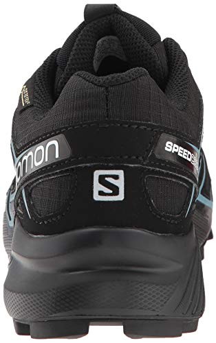 Salomon Speedcross 4 Gore-Tex, Zapatos de Trail Running Mujer, Black/Black/Metallic Bubble Blue, 38 EU