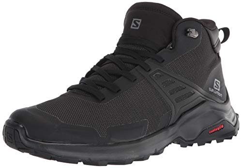 Salomon X Raise Mid Gore-Tex (impermeable) Hombre Zapatos de trekking, Negro (Black/Black/Quiet Shade), 47 ⅓ EU