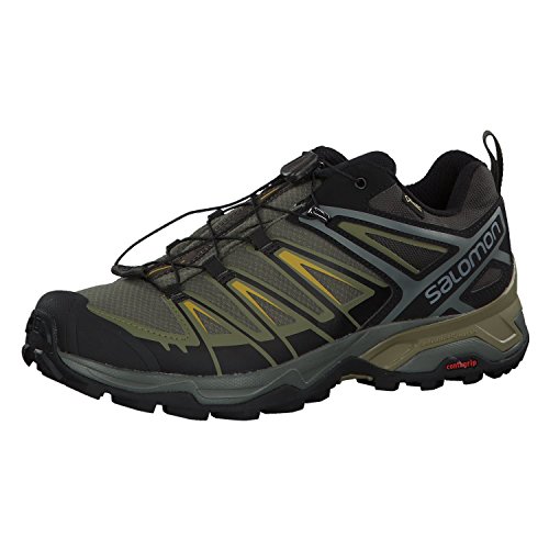 Salomon X Ultra 3 Gore-Tex (impermeable) Hombre Zapatos de trekking, Gris (Castor Gray/Beluga/Green Sulphur), 41 ⅓ EU