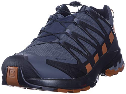 Salomon XA Pro 3D V8 Gore-Tex (impermeable) Hombre Zapatos de trail running, Negro (Ebony/Caramel Cafe/Black), 48 EU