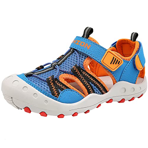 Sandalias para niño Sandalias Deportivas Zapatillas de Trekking Sandalias de Senderismo Niña Sandalias de vestir(J Azul Naranja,33 EU)