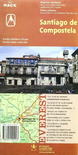 Santiago de Compostela, A Coruña. Plano callejero y mapa de carreteras (Planos callejeros / serie roja)
