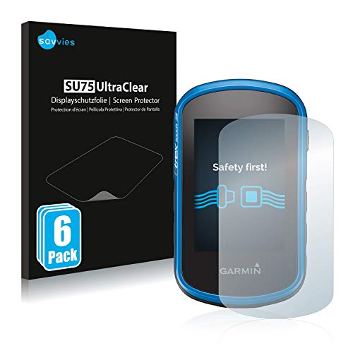 savvies Protector Pantalla Compatible con Garmin eTrex Touch 35 (6 Unidades) Película Ultra Transparente